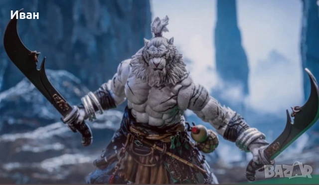 Ексклузивна екшън фигурка FuRay Planet Blade Master Weng (версия на White Tiger) в мащаб 1/12, снимка 7 - Фигурки - 53377814
