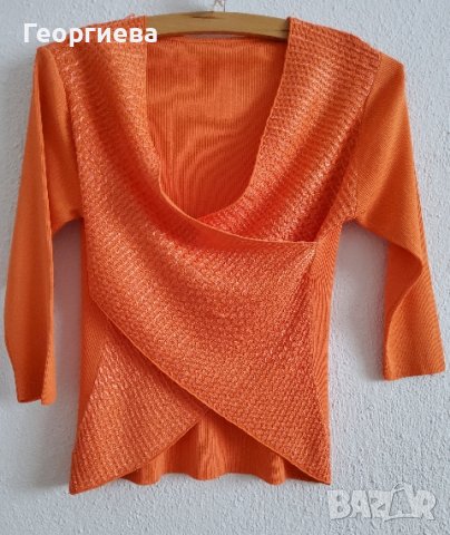 Нежна блуза от фино плетиво, снимка 4 - Блузи с дълъг ръкав и пуловери - 37826491