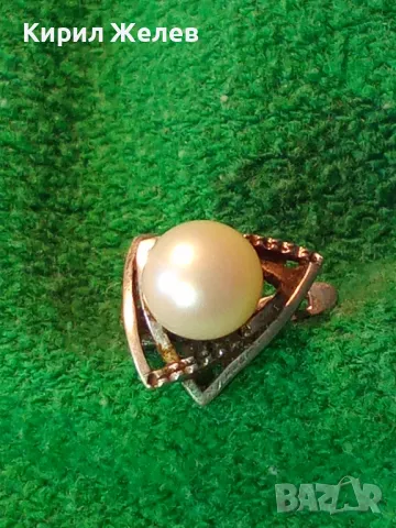 ШАРМАНТНА АНГЛИЙСКА ПЕРЛЕНА СРЕБЪРНА ОБЕЦА СРЕБРО 925 с БЯЛА ЕСТЕСТВЕНА ПЕРЛА / БИСЕР 48247, снимка 14 - Обеци - 49732850