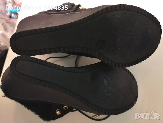 Боти с висока платформа с пух и естествен велур whitemt 37 номер, снимка 5 - Дамски боти - 43301289