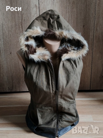 Кожен двулицев елек М +ботуши STRADIVARIUS 39н, снимка 4 - Елеци - 52824491