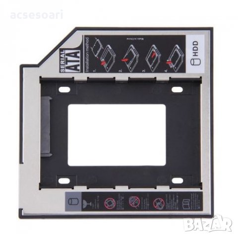 Caddy, HDD/SSD Кади, Адаптер за втори хард диск, Sata-Sata с дебелина 9.5 мм, снимка 2 - Части за лаптопи - 33514421