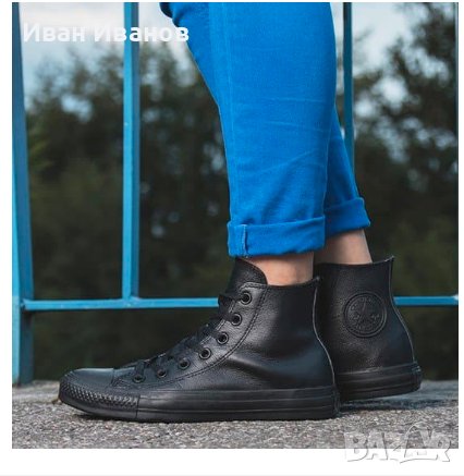 кожени кецове/ маратонки Converse Chuck Taylor All Star Hi номер 39,5, снимка 2 - Кецове - 43750291