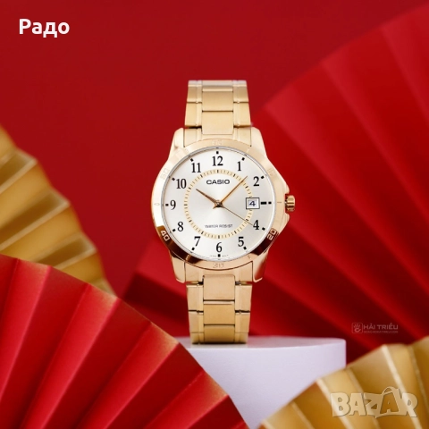 Часовник CASIO LTP-V004-9BUDF НОВ Дамски аналогов златист кварцов JAPAN с дата водоустойчив позлатен