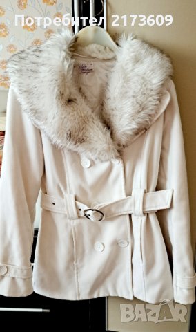 бяло дамско палто, снимка 4 - Палта, манта - 43682422