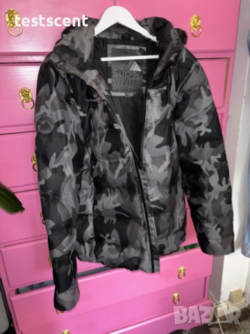 $171 Мъжко яке Superdry Padded Jacket размер 2XL сив камуфлаж  Grey Camo