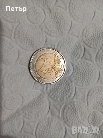 Монета 2 евро 2002 Италия, с лика на Данте Алигиери, снимка 2 - Нумизматика и бонистика - 53056144