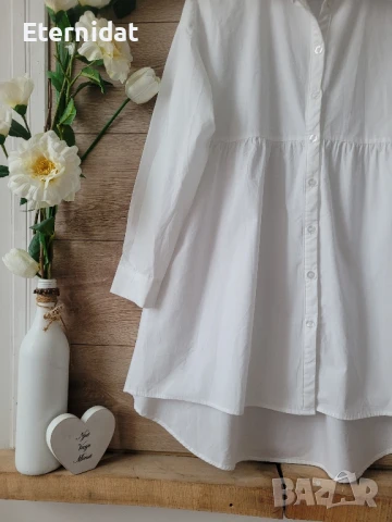 Дълга бяла риза , снимка 7 - Ризи - 51033295