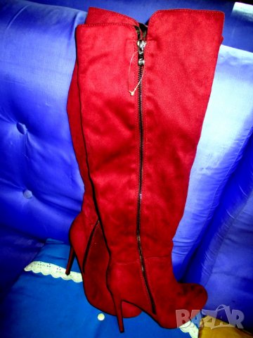 Дамски чизми, ботуши №37, 56 см, висок ток, пролетно есенни обувки Tata, снимка 3 - Дамски елегантни обувки - 38770199