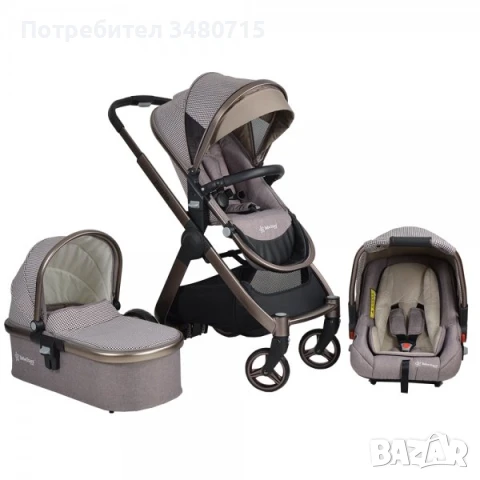 Бебешка/Детска количка Bebe stars puerto 3 в 1 + подарък, снимка 6 - Детски колички - 50485094