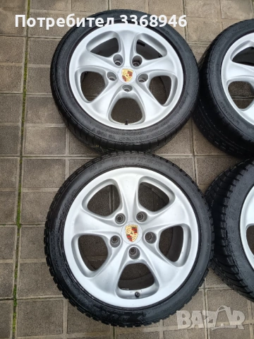 Джанти PORSCHE 911 996 17" 5x130 спорт пакет с гуми, снимка 4 - Гуми и джанти - 53530742