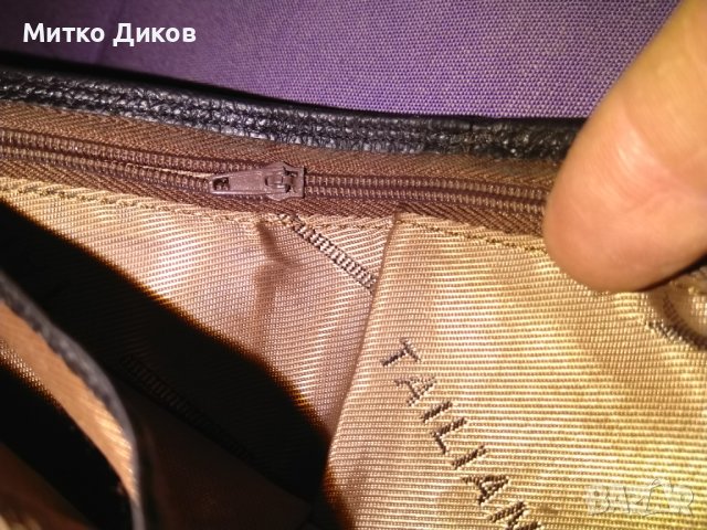 Талиан марков портфейл естествена кожа вътрешен цип 110х92мм, снимка 9 - Портфейли, портмонета - 43662501