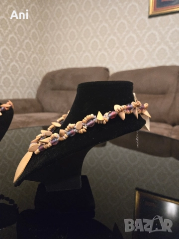 Уникален гердан РЪЧНА ИЗРАБОТКА с дървени материали , снимка 4 - Колиета, медальони, синджири - 52462548