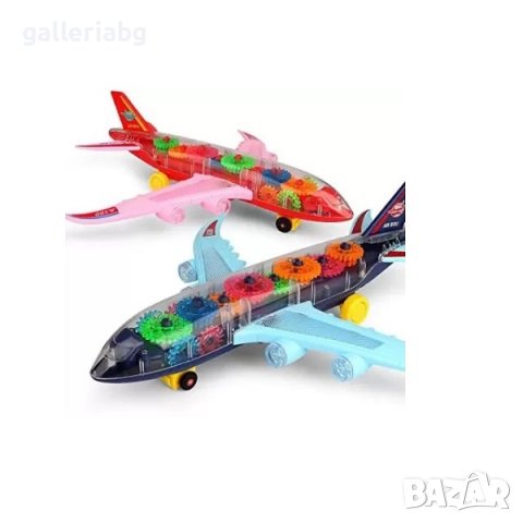 Прозрачен самолет със светлина и музика, снимка 2 - Влакчета, самолети, хеликоптери - 43712014