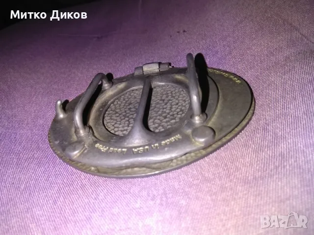 Метална маркова тока американска винтидж BevBuckle The  Beer buckle отлична 112х87х22мм, снимка 14 - Антикварни и старинни предмети - 48347574