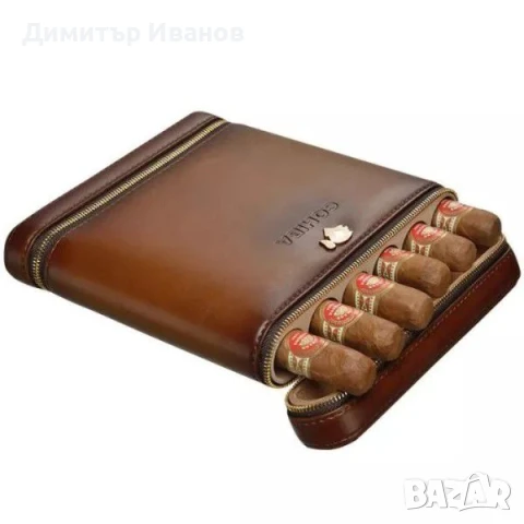 Cohiba кедров (кожено покритие) преносим хумидор със овлажнител за 6 пури, снимка 5 - Други - 51019105