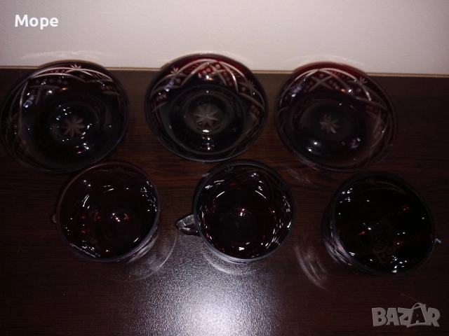 Кристални чаши червен кристал , снимка 7 - Чаши - 51552533