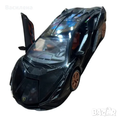 Метална количка 1:24 с реалистични светлини, звуци и дим, снимка 5 - Коли, камиони, мотори, писти - 49321370