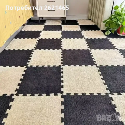 Велурен мек килим - пъзел , комплект от 12 части, за под на детска стая, 30х30 см, снимка 12 - Други - 49169946