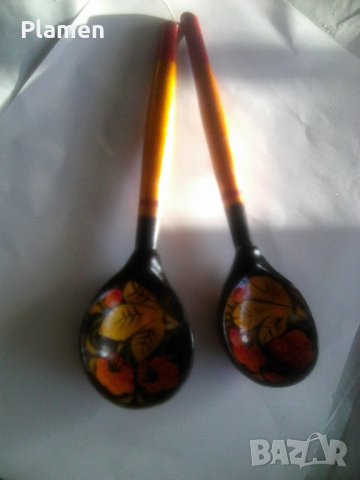 Две малки лажици Хохлома, снимка 1