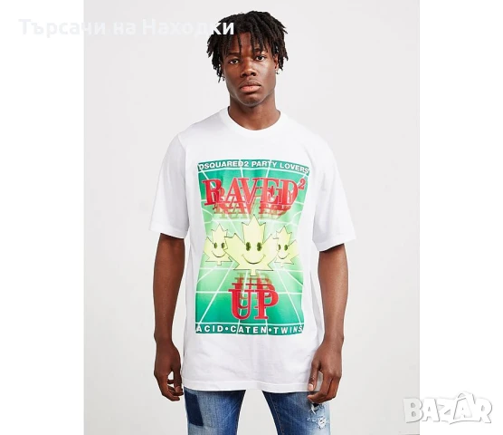 Мъжка тениска DSQUARED RAVED UP бяла XL-3XL white XLarge