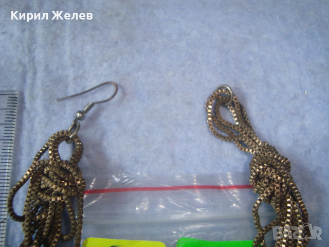 ЗЛАТИСТИ БРОНЗОВИ ТИП ВЕРИЖКИ ВИНТИДЖ ОБЕЦИ РЪЧНА АРТ ПЛЕТКА 3061, снимка 5 - Обеци - 36525043