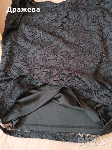 Дамска блуза, черна дантела с подплата, снимка 3 - Якета - 53605090