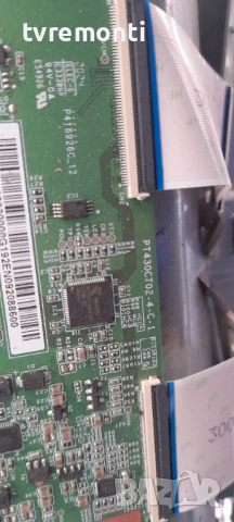 T-Con PT430CT02-4-C-1 for 43 inc DISPLAY Hitachi 43HAE4251, снимка 2 - Части и Платки - 36395763