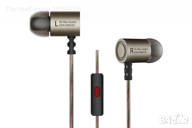KZ ED4 Метални стерео слушалки с микрофон Bass Ear HIFI DJ
