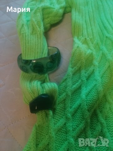 Нова Зелена рокля фино машинно плетиво +гривна и пръстен , снимка 15 - Рокли - 43910841