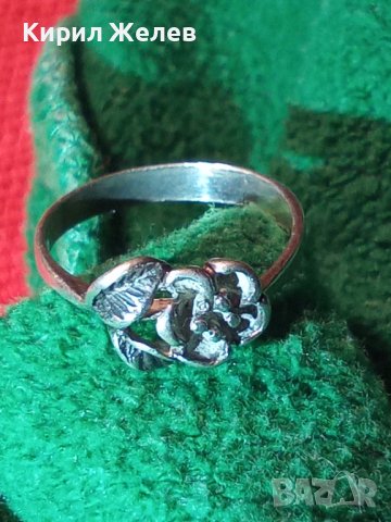 Стар ФЛОРАЛЕН СРЕБЪРЕН АРТ ДЕКО ПРЪСТЕН РОЗА ВИСОКА ПРОБА СРЕБРО МАЙСТОРСКА РЪЧНА ИЗРАБОТКА 40553, снимка 2 - Антикварни и старинни предмети - 42787918