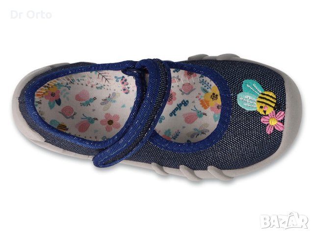 Дишащи бебешки текстилни балерини Befado Speedy , Сини, снимка 3 - Бебешки обувки - 43672395
