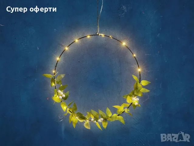 LED декоративен пръстен 20 топли бели светодиода, снимка 2 - Лед осветление - 49064183