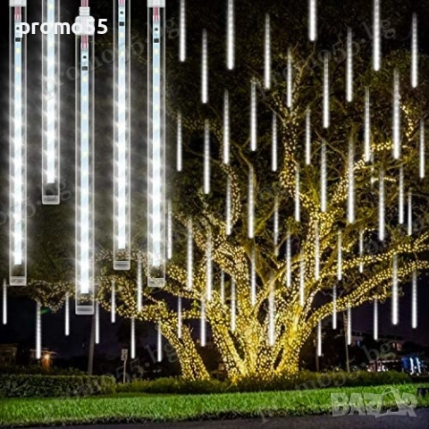 Коледни Лед Висулки Искрящ Падащ Сняг 8Брх48см., снимка 4 - Декорация за дома - 52336904