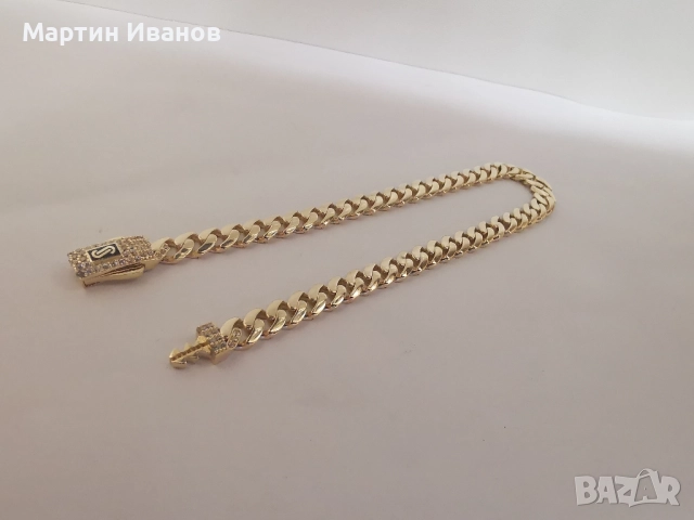 Златна гривна Монако панцер , снимка 2 - Гривни - 52497677