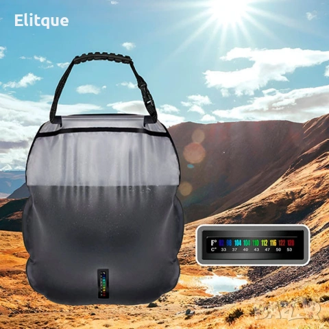 Преносим соларен къмпинг душ 20L с вграден термометър, сгъваем дизайн и подсилена дръжка, снимка 3 - Други стоки за дома - 53562552