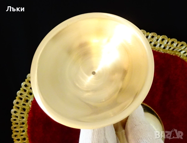 Бронзов бокал,чаша за вино,лале,релеф. , снимка 6 - Антикварни и старинни предмети - 51527136