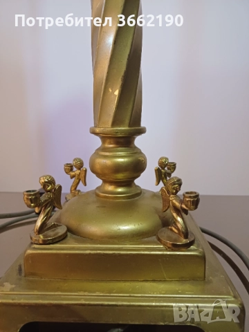 Бронзова лампа, снимка 2 - Антикварни и старинни предмети - 52757354