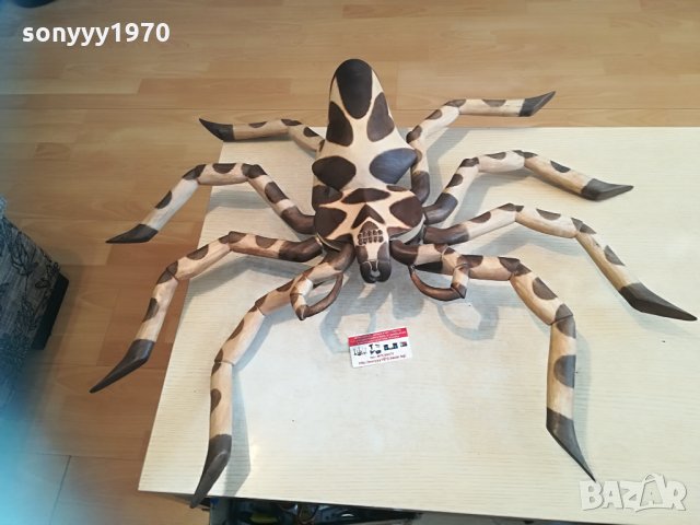 ОГРОМЕН ДЪРВЕН РАК С 8 КРАКА 90Х70СМ 1404211815, снимка 3 - Антикварни и старинни предмети - 32549316