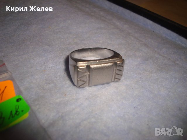 СТАР РЕТРО ВИНТИДЖ СТИЛЕН КЛАСИЧЕСКИ ПОСРЕБРЕН ПРЪСТЕН БЛАГОРОДНА СТОМАНА МАЙСТОРСКА ИЗРАБОТКА 19381, снимка 8 - Пръстени - 37463780