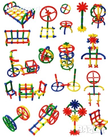 Конструктор 500г елементи с различни цветове в PVC плик.