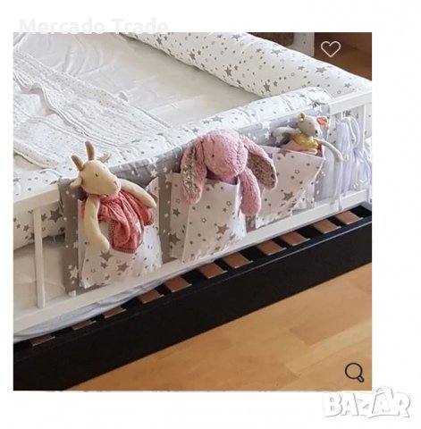 Калъф за съхранение Mercado Trade,  За бебешко легло, Органайзер, Сив, Бели звезди , снимка 2 - Бебешки легла и матраци - 40012647