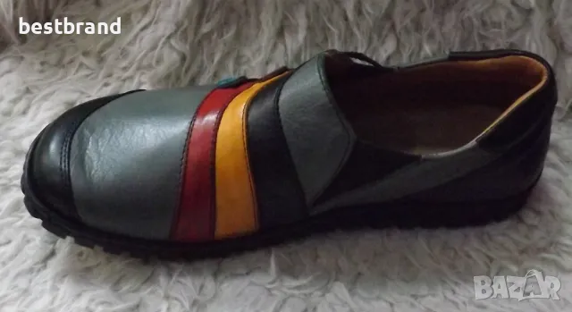 Дамски цветни обувки, естествена кожа, без връзки, код 74/129, снимка 10 - Дамски ежедневни обувки - 47630507