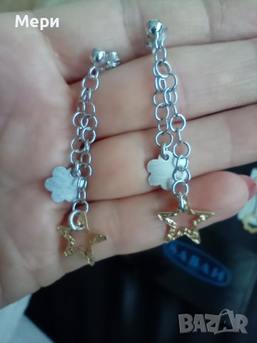 Сребърни обеци 4,5 см., снимка 2 - Обеци - 39980496