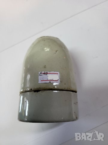 Българска голяма порцеланова фасунга за мощни лампи - цокъл Е40, снимка 2 - Друга електроника - 39596800
