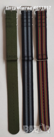 Текстилна каишка НАТО 24мм, снимка 4 - Каишки за часовници - 52320013
