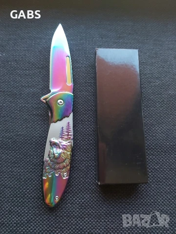 Джобен сгъваем нож с гравирана дръжка мечка,2958, снимка 3 - Ножове - 50672968