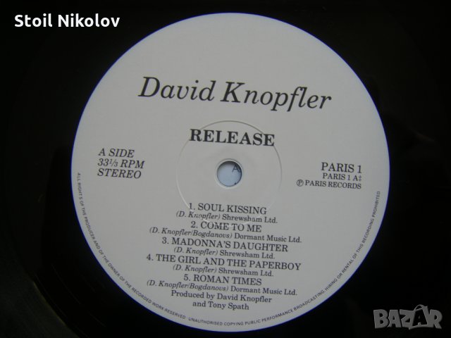 David Knopfler - Release, Paris Records – PARIS 1, снимка 3 - Грамофонни плочи - 35487139