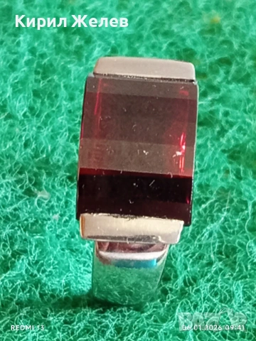 Дизайнерски сребърен пръстен с ГРАНАТ подходящ подарък за специални случаи 33301, снимка 3 - Пръстени - 53002728