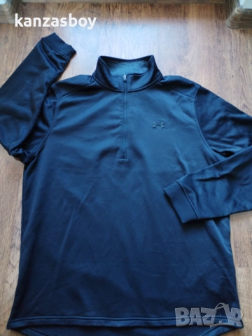  Under ARMOUR FLEECE 1/2 ZIP - страхотна мъжка блуза КАТО НОВА Л, снимка 5 - Спортни дрехи, екипи - 52756358